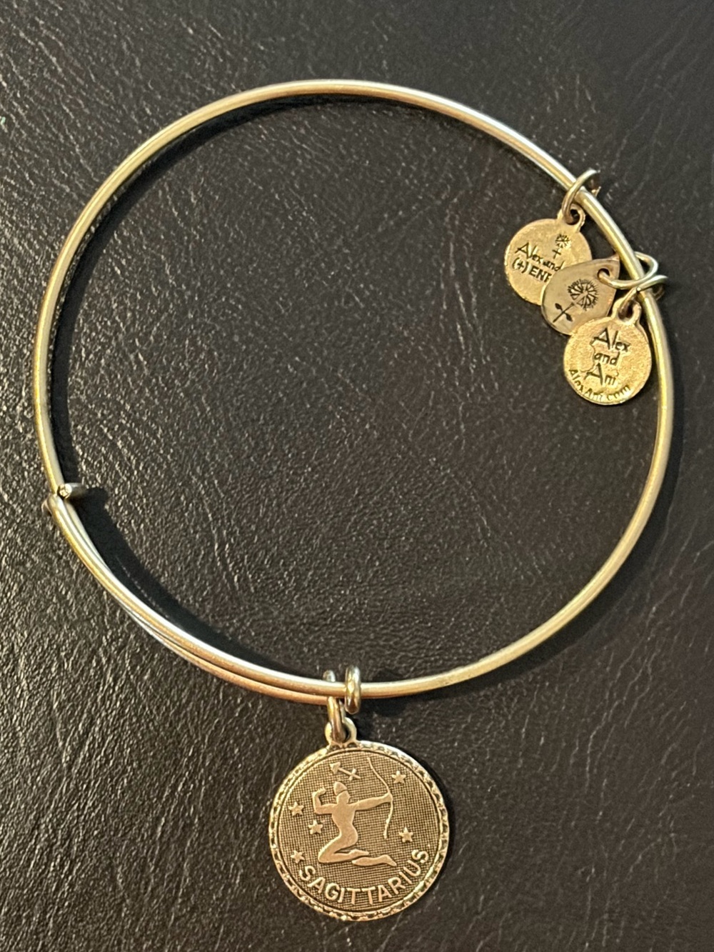Alex and Ani Gold Sagittarius Charm Bangle Bracelet